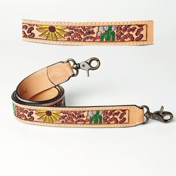 American Darling ADSTF124 Hand Tooled Genuine Leather Crossbody Handle Strap For Bags